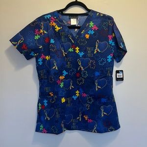 Cherokee Scrub Top Autism Awareness